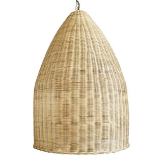 Raw Wicker Pod Pendant Light X-Small For Sale