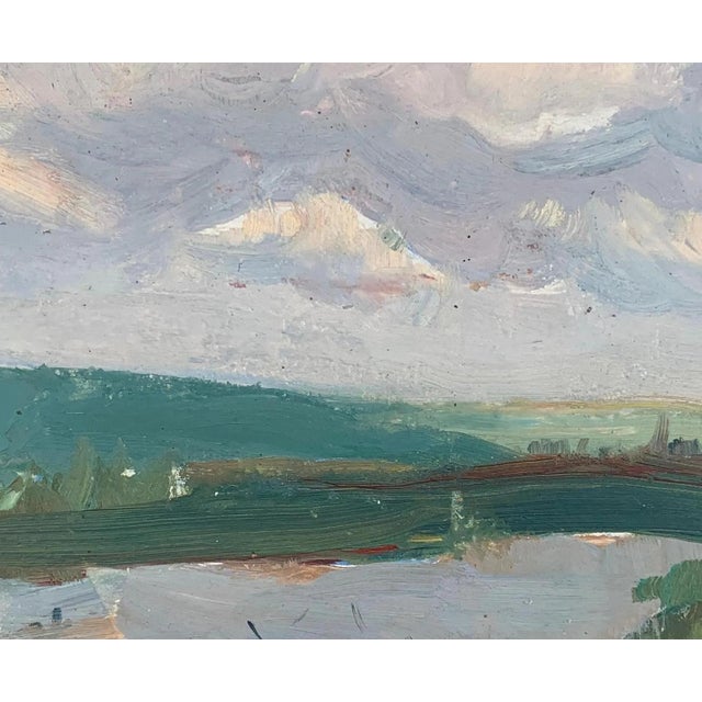 Original River Landscape Oil Painting, Ukrainian Artist, 1960s 27-33 For Sale - Image 4 of 6