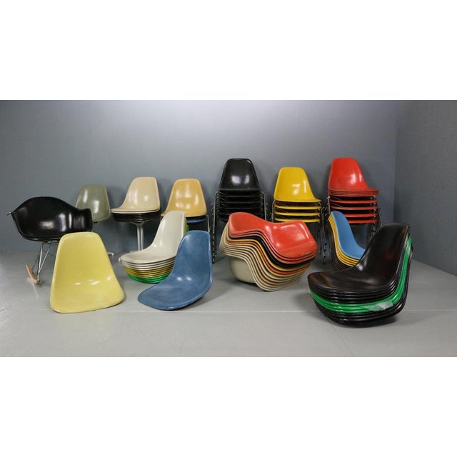 Light Yellow Fiberglass La Fonda Chairs by Charles & Ray Eames for Herman Miller, 1960s, Set of 4 For Sale - Image 3 of 18