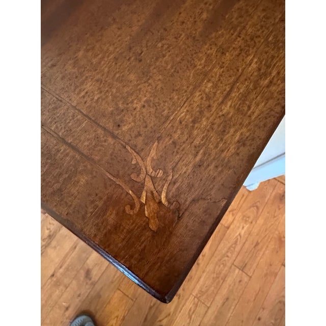 Brown Vintage Mahogany Inlaid Plant Stand Edwardian Style For Sale - Image 8 of 11