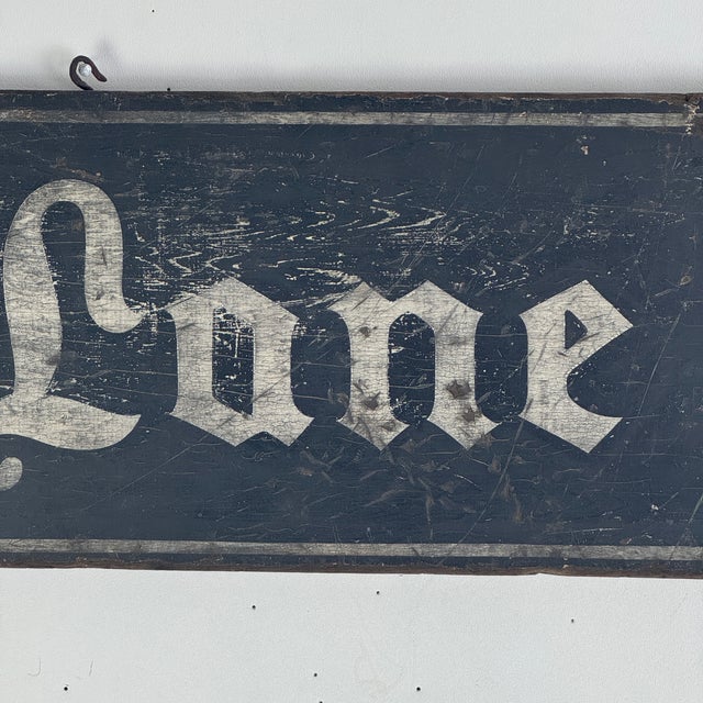 Vintage Double Sided "Lane No. 1" Railway / Station / Racing Wooden Sign For Sale - Image 12 of 12