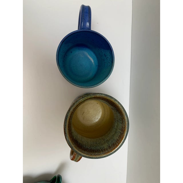 Set of Three Handmade Vintage Pottery Mugs For Sale - Image 4 of 7
