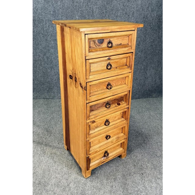 Vintage Light Pine 7-Drawer Lingerie Chest For Sale - Image 4 of 14