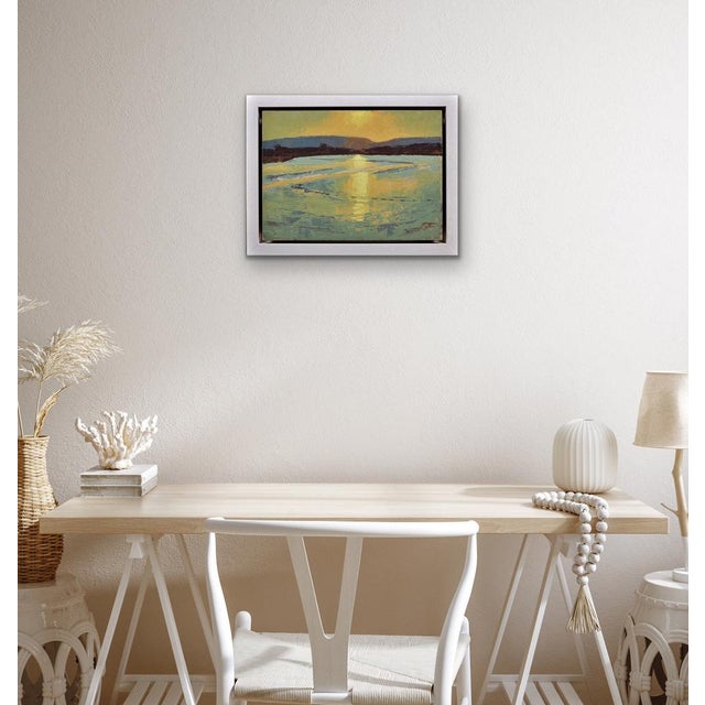 James Fry, Poole Harbour, Purbeck Hills Beyond, Dorset Landscape, Impasto Oil Painting, 1950s, Framed For Sale - Image 12 of 18