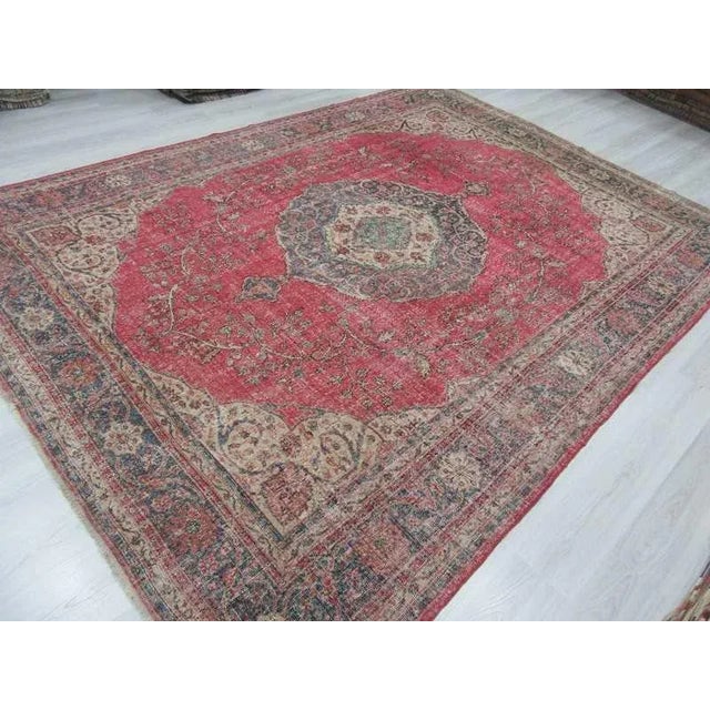 Vintage Turkish Oushak Rug - 8′10″ × 12′3″ For Sale - Image 4 of 6