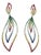 Sapphire Gold Long Earrings 18k White Multicolor Drop Leaf Style For Sale