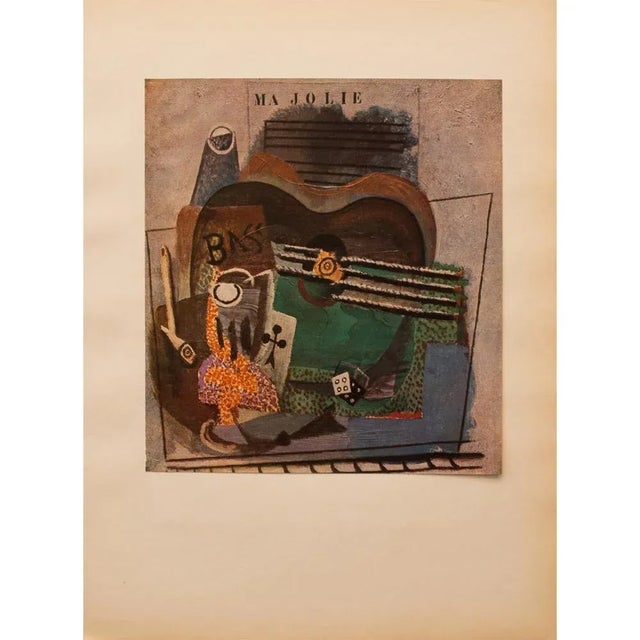 Taupe 1940s After Pablo Picasso, "Ma Jolie" First Edition Period Swill Offset Lithograph For Sale - Image 8 of 8