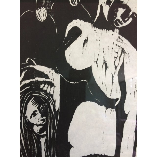 Abstract Abstract Woodcut Figures Print For Sale - Image 3 of 6