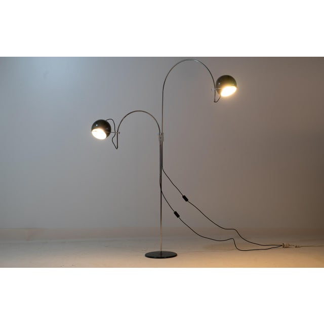 Metal Mid-Century Space Age Double Arc Eyeball Floor Lamp from Gepo, 1960s For Sale - Image 7 of 17