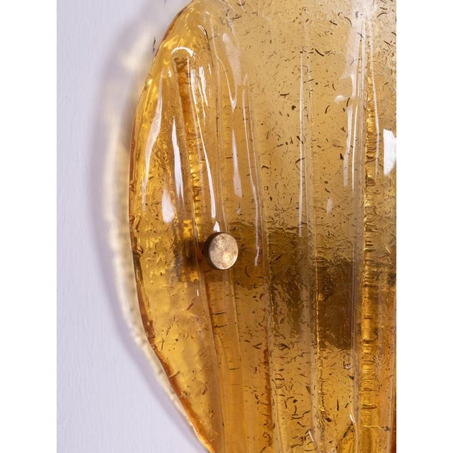 1960s Amber Murano Wall Sconces Glass and Brass by J. T. Kalmar, Austria 1960s, Set of 2 For Sale - Image 5 of 11
