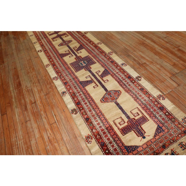 Tribal Early 20th Century Camel Hair Persian Serab Runner rug no.j3132 For Sale - Image 3 of 9