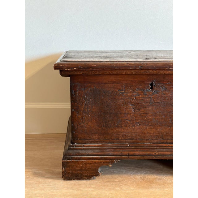Rustic European Rare Early 18th Century Italian Walnut Chest/Trunk For Sale - Image 3 of 9