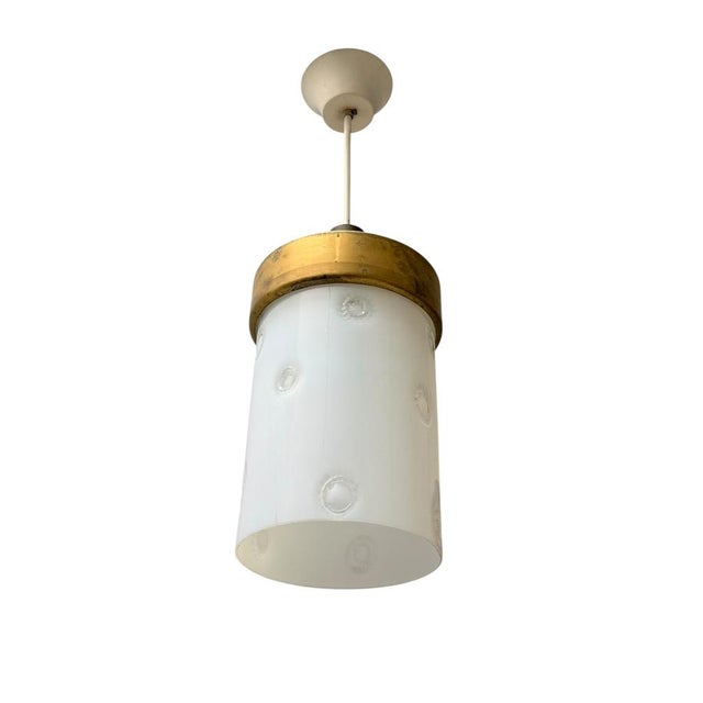 Mid-Century Modern Murano Pendant Lamp in Bronze and Milk Glass, 1960s For Sale - Image 13 of 13
