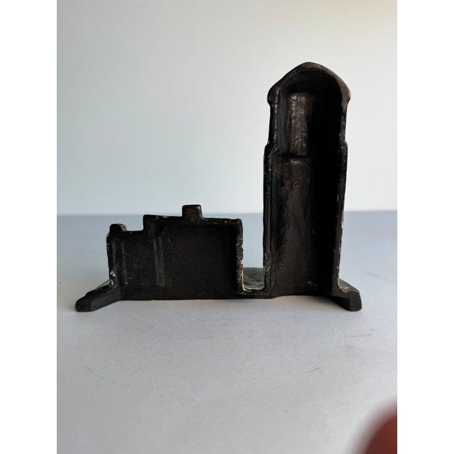 Nautical 1940s Cast Iron Lighthouse With Keepers Cottage Door Stop For Sale - Image 3 of 6