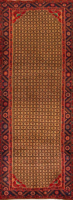 Mid-20th Century Vintage Persian Hamadan Rug, 3'4" X 9'4"