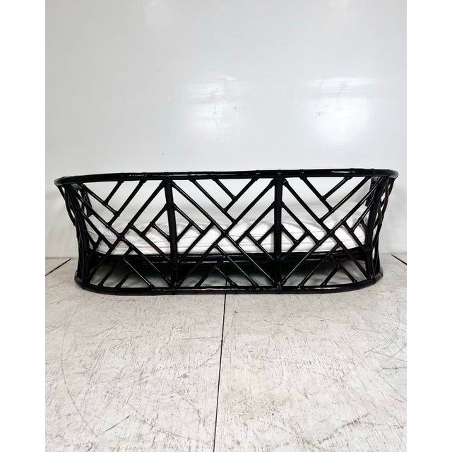 Vintage Rattan Chinese Chippendale Sofa For Sale In Tampa - Image 6 of 10