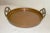 Traditional Vintage Thick Copper Brass Pretzel Handle Circular Centerpiece Serving Platter For Sale - Image 3 of 11
