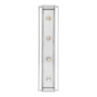 Ian K. Fowler for Visual Comfort Signature Halle 30" Vanity Light in Polished Nickel with Clear Glass For Sale