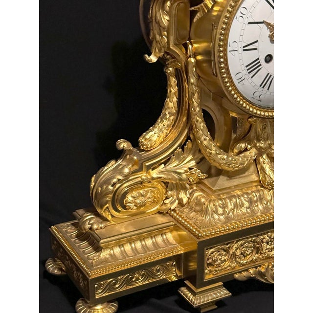 1860s S. Marti Napoleon III Gold Bronze Mantel Clock For Sale - Image 10 of 15
