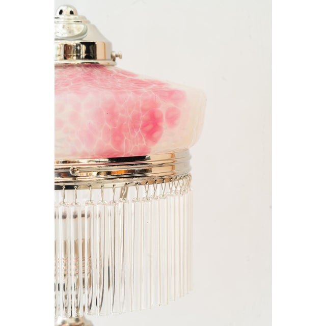 Art Deco Nickel-Plated Table Lamp with Glass Shade from Palme Koenig, 1920s For Sale - Image 6 of 18