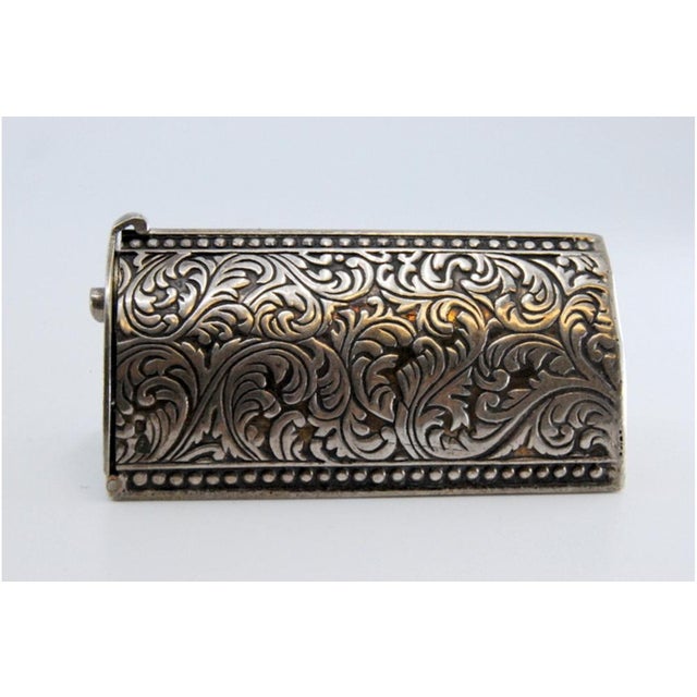 Silver Toothpick Holder with Nickel-Plated Applications, in Good conditions. Designed 1980 to 1989