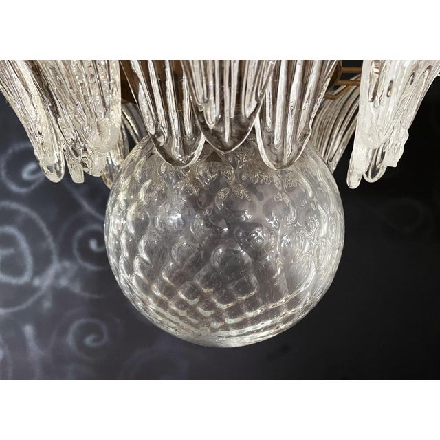 Gold Palmette Chandelier in Clear Glass, 1990s For Sale - Image 8 of 18