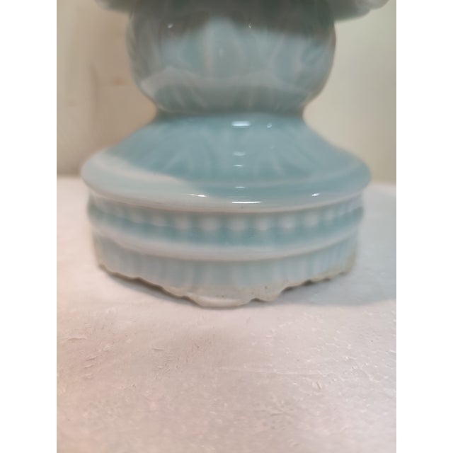 Early 20th Century Chinese Ceramic Cup Censer Hand Carved Hutian Ware Celadon Cup For Sale - Image 5 of 15