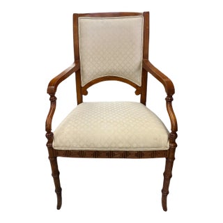 Vintage Regency Chair With Greek Key Design and Bamboo Legs For Sale