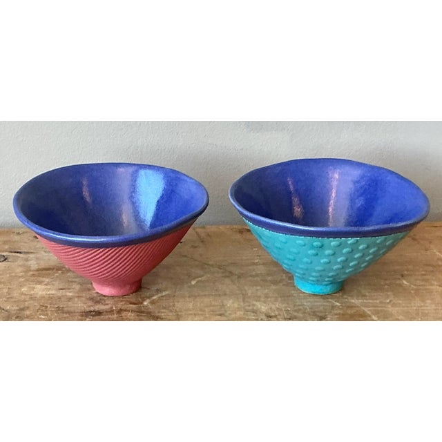 Vintage Boho Studio Pottery Bowls - Set of 2 For Sale - Image 4 of 6