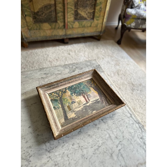 Campana, a Street in Nice, 1920s, Watercolor & Glass & Wood & Paper, Framed For Sale - Image 9 of 15