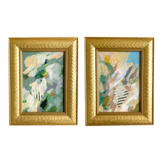 "Perfect Temperature" Pair of 2026 Framed Mini Paintings by Jessalin Beutler For Sale