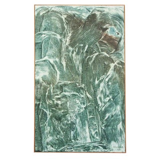 1960s Vintage Andrew Molles Abstract Brush Stroke Painting For Sale