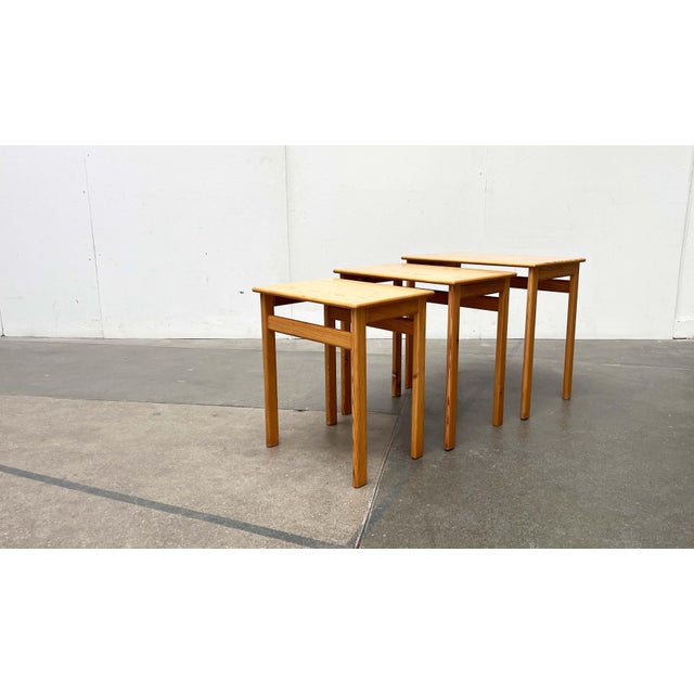 Mid-Century Modern Pine Nesting Tables from Asko, Finland, 1960s, Set of 3 For Sale - Image 15 of 18