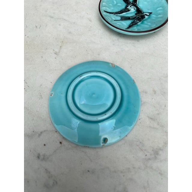 1900 - 1909 German Majolica Swallow Butter Pat, Circa 1900 For Sale - Image 5 of 5