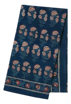 Carnation 4-Seat Indigo/Brick Red Tablecloth