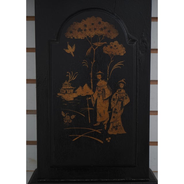 Chinoiserie Decorated Finish Electric Wall Clock For Sale - Image 9 of 12