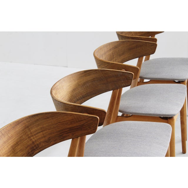 Vintage Danish Model 7 Dining Chairs by Helge Sibast, 1960s, Set of 4 For Sale - Image 3 of 11