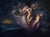 Contemporary Anthesis by Tenaya Sims | Oil Painting of a pregnant woman surrounded by flowing colors For Sale - Image 3 of 3