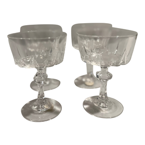 Vintage French Crystal Champagne Coupes-Set of Four