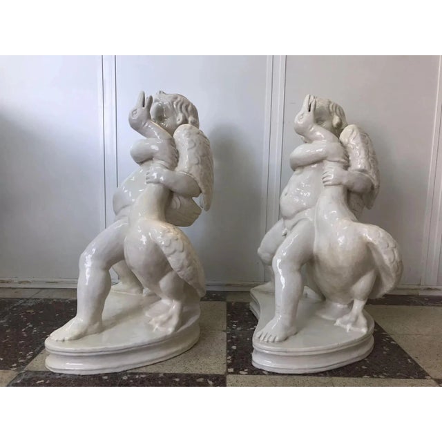 This sculptures are 19th Century interpretations of the original and famous scultpure Boy with Goose, now in Louvre,...