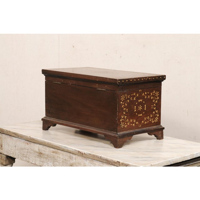 Brown Mid 20th Century Hand-Crafted Kashmiri Keepsake Box W/ Inlay For Sale - Image 8 of 12