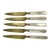 Knife Set European Mop Handle 1940s Stahl Bronce German Fruit Knives Mother of Pearl Handles- Set of 5 For Sale