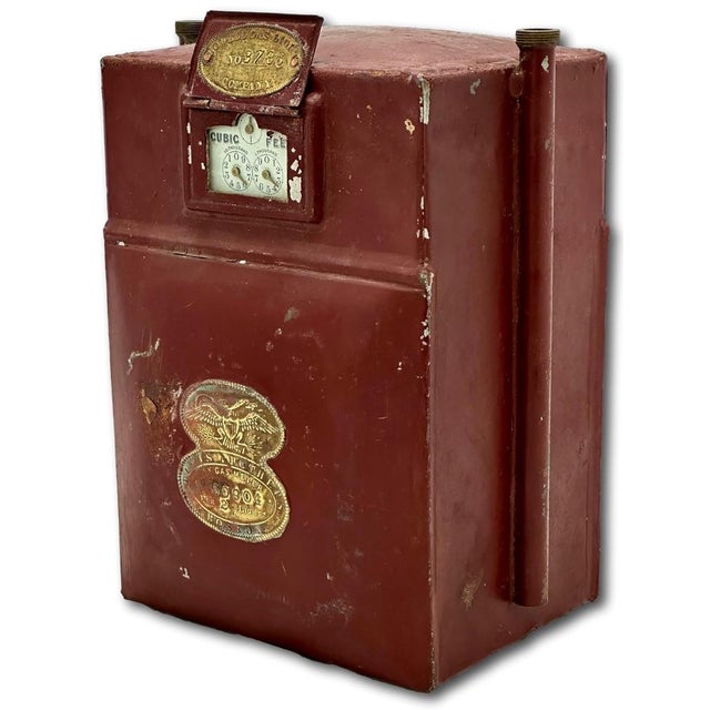 Rare Antique Mid 1850s Boston Massachusetts Home Lighting Natural Gas Meter Now for Unique Decorator Item For Sale - Image 12 of 18