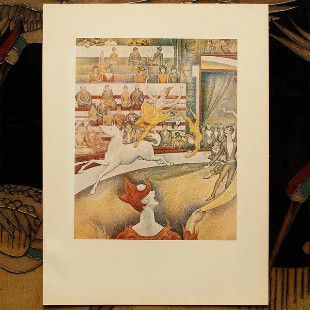 1950s 1955 After Georges Seurat "The Circus" Vintage Impressionist Print For Sale - Image 5 of 8