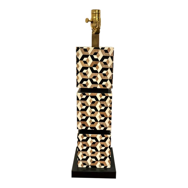 Currey & Co Marquetry Lamp For Sale