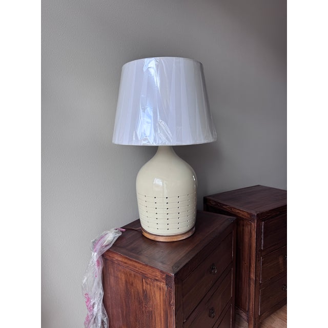 White Pair of Ralph Lauren Halifax Small Table Lamps - Coconut Finish (New in Box) For Sale - Image 8 of 8