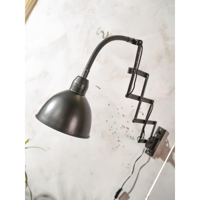 Vintage Machine Black Scissor Lamp with Gooseneck, 1960s For Sale - Image 11 of 14