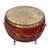 A striking antique Mongolian drum table richly layered with history and character. Features its original hand-painted red...
