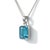 Contemporary Swiss Blue Topaz Emerald Cut Pendant, 8 X 6mm Blue Topaz Statement Birthstone Pendant for Woman For Sale - Image 3 of 4