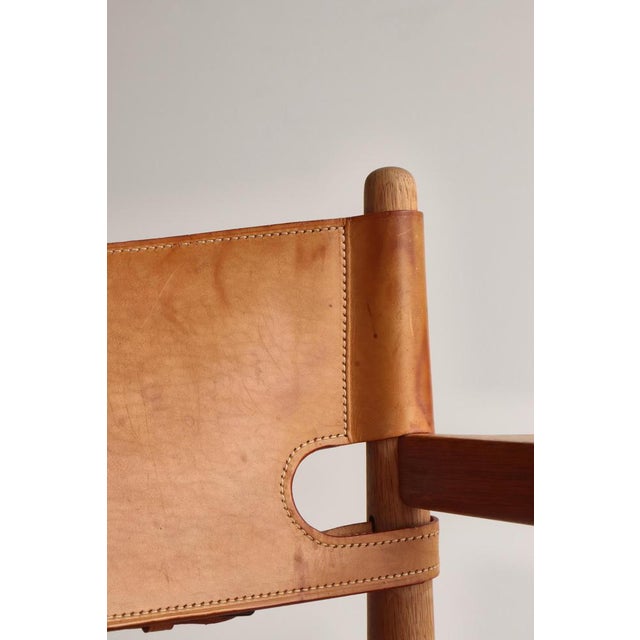 Model BM3238 Spanish Armchairs in Oak and Leather by Børge Mogensen for Fredericia, 1970s, Set of 2 For Sale - Image 12 of 18